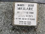MATLARE Peter -1947 & Mary Jane 1900-1973