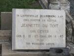 TOIT Jeanette, du nee GEYER 1923-1945