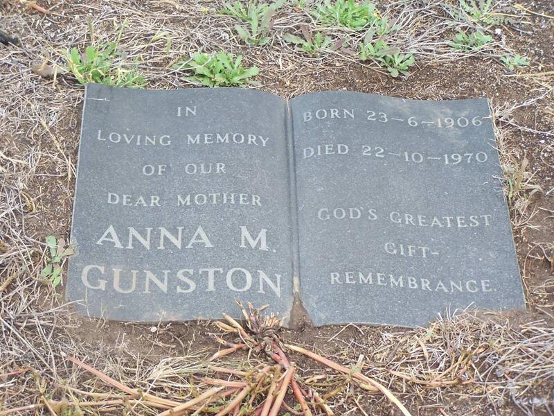 GUNSTON Anna M. 1906-1970
