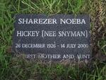 HICKEY Sharezer Noeba nee SNYMAN 1926-2000