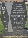 MHLABA Mamontsheng Bertha 1933-2009