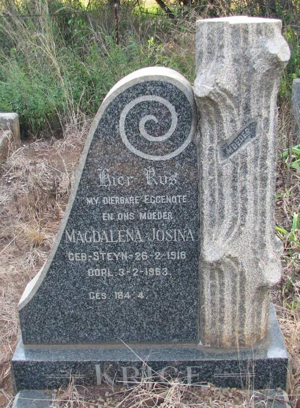 KRIGE Magdalena Josina nee STEYN 1918-1963