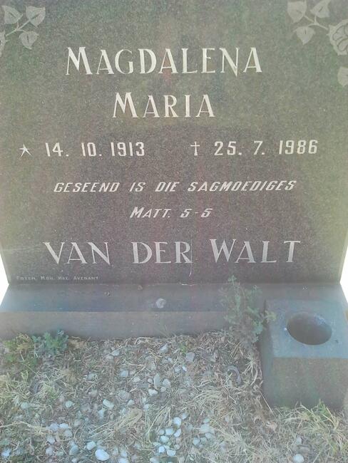 WALT Magdalena Maria, van der 1913-1986