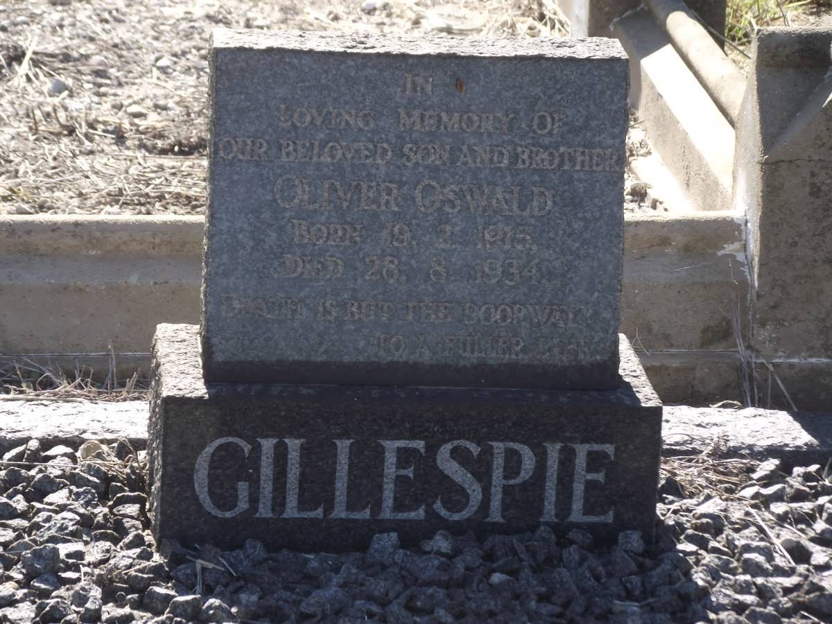 GILLESPIE Oliver Oswald 1915-1934