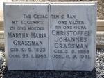 GRASSMAN Christoffel Johannes 1888-1981 & Martha Maria 1893-1965