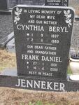 JENNEKER Frank Daniel 1931-2002 & Cynthia Beryl 1937-1989