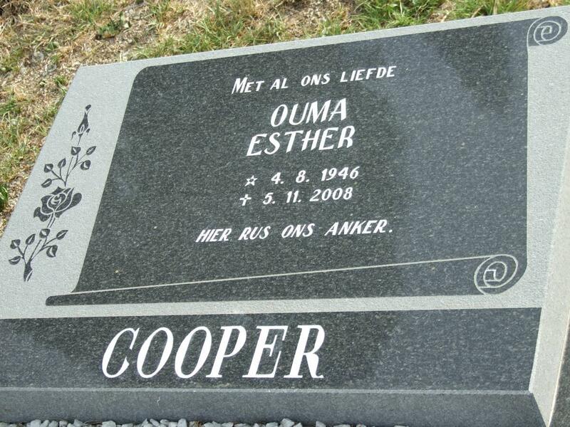 COOPER Esther 1946-2008
