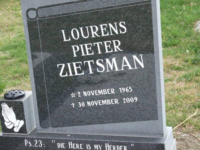 ZIETSMAN Lourens Pieter 1965-2009