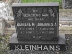 KLEINHANS Johannes A. 1881-1962 & Barbara M. 1894-1977