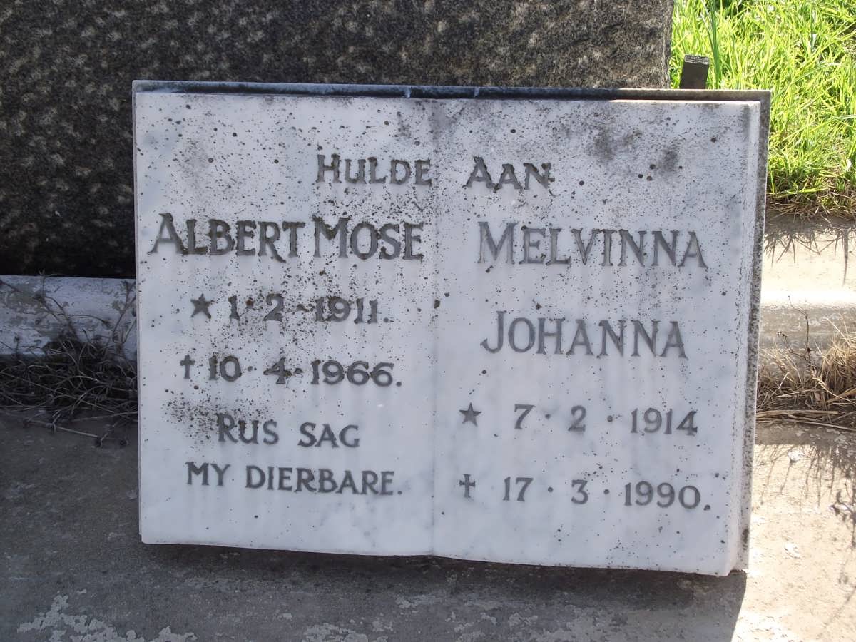 MOSE Albert 1911-1966 & Melvinna Johanna 1914-1990