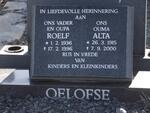 OELOFSE Roelf 1936-1996 & Alta 1915-2000