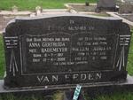 EEDEN Willem Adriaan, van 1913-1980 & Anna Gertruida RADEMEYER 1917-2005