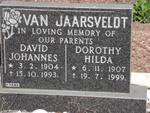 JAARSVELDT David Johannes, van 1904-1993 & Dorothy Hilda 1907-1999