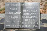 BRAND Hugo Amos 1917-1975 & Hendrika Johanna Catharina 1915-1984