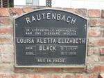 RAUTENBACH Louisa Aletta Elizabeth nee BLACK 1904-1988
