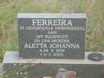 FERREIRA Aletta Johanna 1939-2003