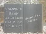 KEMP Susanna H. nee DU BRUYN 1884-1967