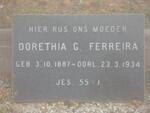 FERREIRA Dorethea G. 1887-1934