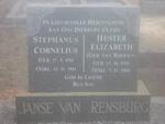 RENSBURG Stephanus Cornelius, Janse van 1911-1961 & Hester Elizabeth VAN ROOYEN 1918-2000