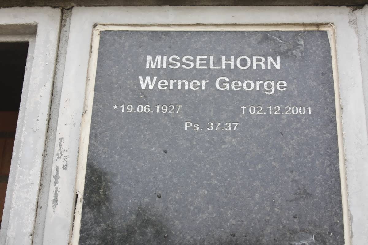 MISSELHORN Werner George 1927-2001