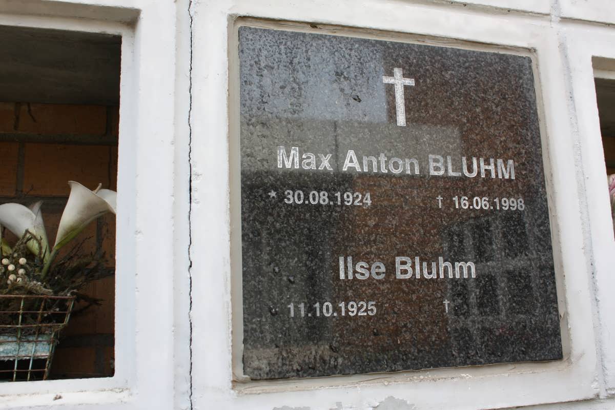 BLUHM Max Anton 1924-1998 & Ilse 1925-