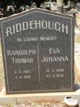 RIDDEHOUGH Randolph Thomas 1907-1962 & Eva Johanna 1908-1976