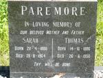 PAREMORE Thomas 1886-1950 & Sarah 1888-1964