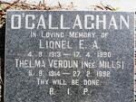 O'CALLAGHAN Lionel E.A. 1913-1990 & Thelma Verdun MILLS 1914-1992