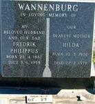 WANNENBURG Frederik Philippus 1887-1959 & Hilda 1900-1978