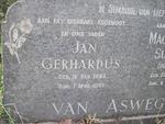 ASWEGEN Jan Gerhardus, van 1890-1962 & Magdalena Susara DU TOIT 1896-1962
