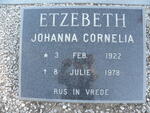 ETZEBETH Johanna Cornelia 1922-1978