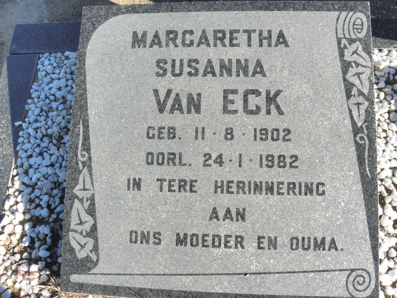 ECK Margaretha Susanna, van 1902-1982