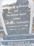 BROODRYK Gertruida Margaretha nee MARAIS 1882-1976