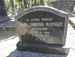 McDONALD Maria Christina nee STEENKAMP 1886-1971
