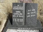 MARITZ Anna Carolina nee DE WAAL 1918-1997