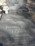 KANNEMEYER David Stephanus 1927-2002 & Susanna Maria VERMEULEN 1925-2006