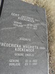KOEKEMOER Gert Jacobus 1928-1997 & Frederieka Magrieta ENGELS 1932-1997