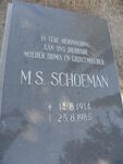 SCHOEMAN M.S. 1914-1985
