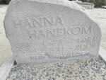 HANEKOM Hanna 1929-2002