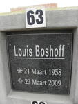 BOSHOFF Louis 1958-2009