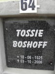 BOSHOFF Tossie 1925-2006