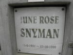 SNYMAN June Rose 1931-1999