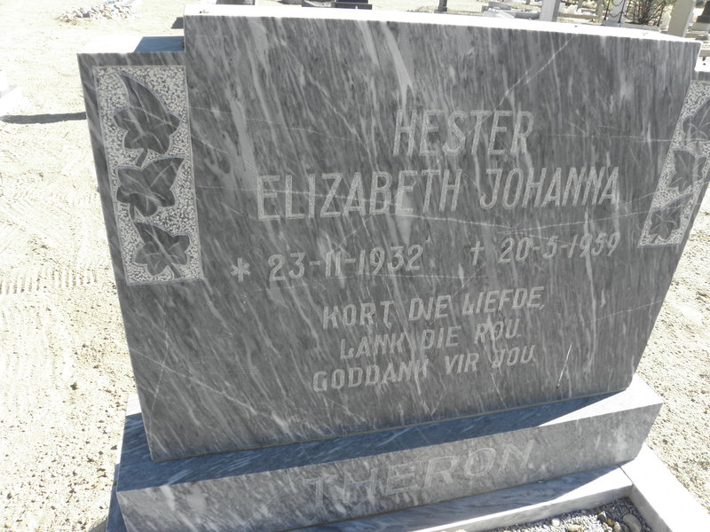 THERON Hester Elizabeth Johanna 1932-1959