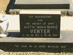 VENTER Aletta Maria nee MARX 1917-1982