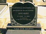 MERWE Anne-Marie, van der 1949-1984