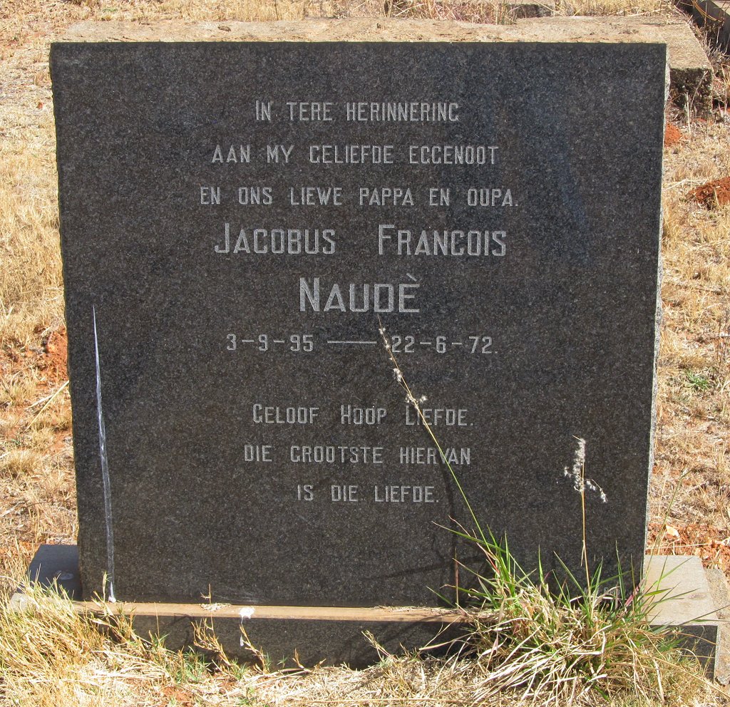 NAUDE Jacobus Francois 1895-1972