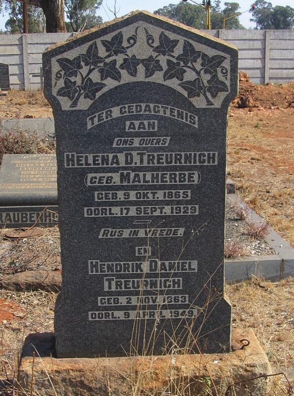 TREURNICH Hendrik Daniel 1863-1949 & Helena D. MALHERBE 1865-1929