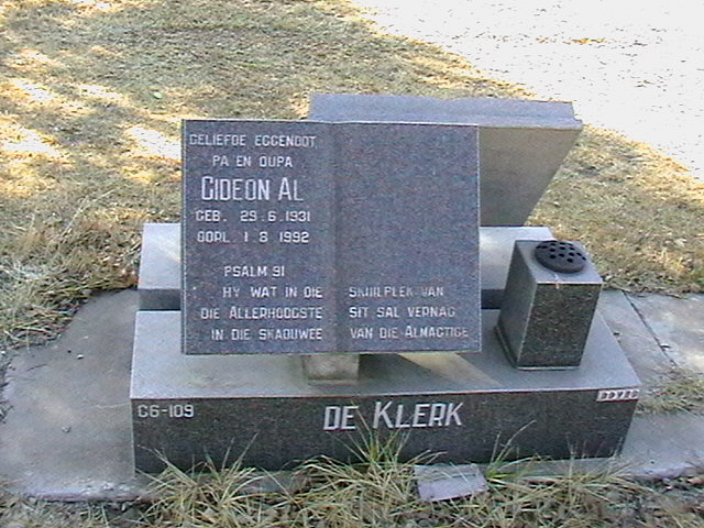 KLERK Gideon Al, de 1931-1992