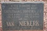 NIEKERK Christiaan L., van 1890-1956 & Dorathea J.J. 1893-1942