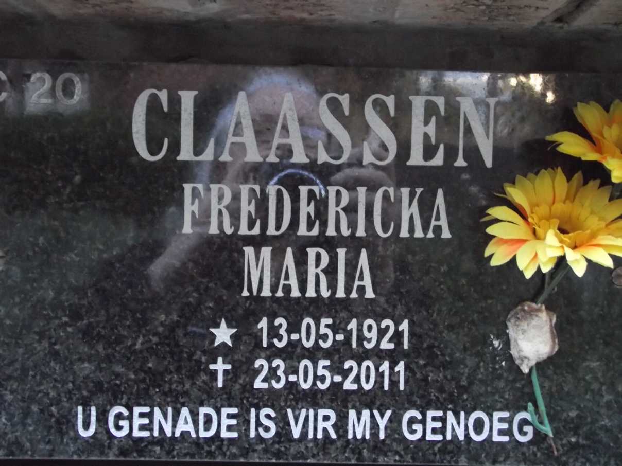 CLAASSEN Fredericka Maria 1921-2011